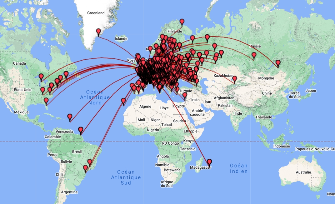 Carte des QSO CFD 2022